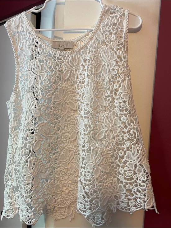LOFT Tops - Amazing LOFT White Crochet Lace Sleeveless Top